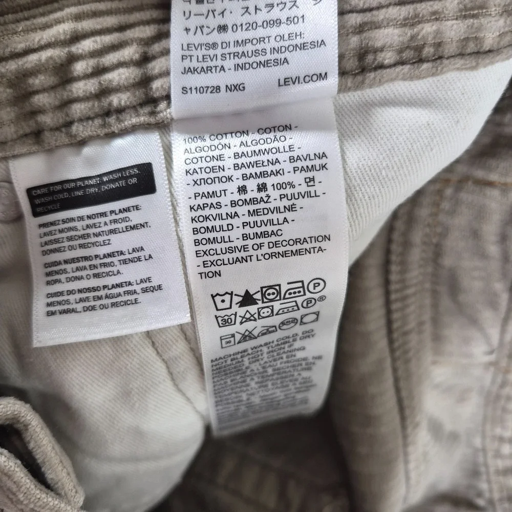 Levi's Premium 578 Baggy Corduroy Pants Men's 33x30 Brown Relaxed Casual Comfort
